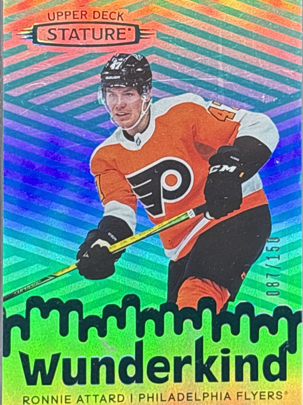 Upper Deck Stature Wunderkind Ronnie Attard Hockey Trading Card LE 87/150